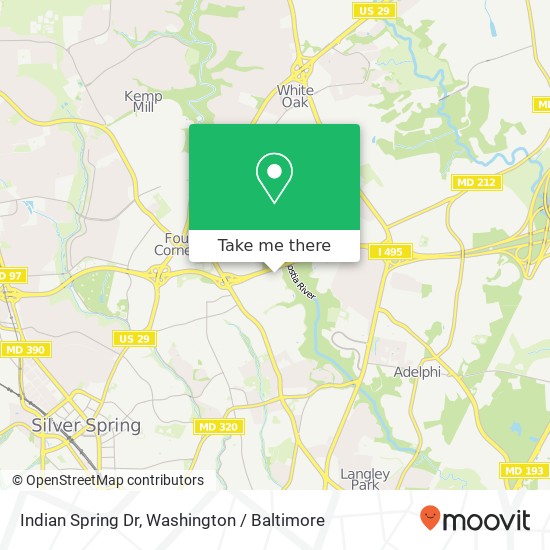 Indian Spring Dr, Silver Spring, MD 20901 map