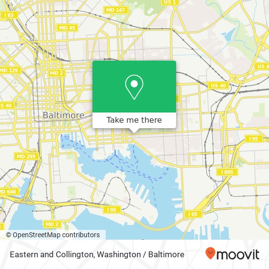 Mapa de Eastern and Collington, Baltimore, MD 21231