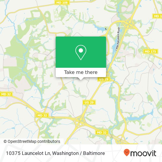 Mapa de 10375 Launcelot Ln, Columbia, MD 21044