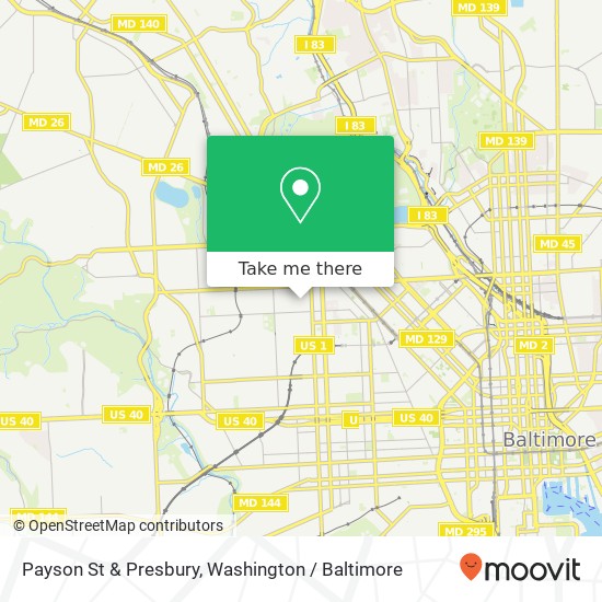 Mapa de Payson St & Presbury, Baltimore, MD 21217