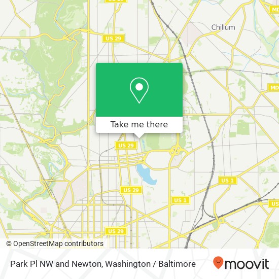 Mapa de Park Pl NW and Newton, Washington, DC 20010