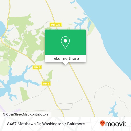 Mapa de 18467 Matthews Dr, Lexington Park, MD 20653