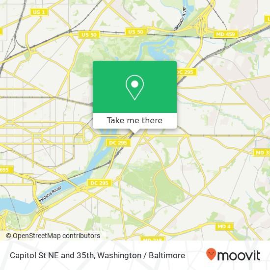 Capitol St NE and 35th, Washington, DC 20019 map