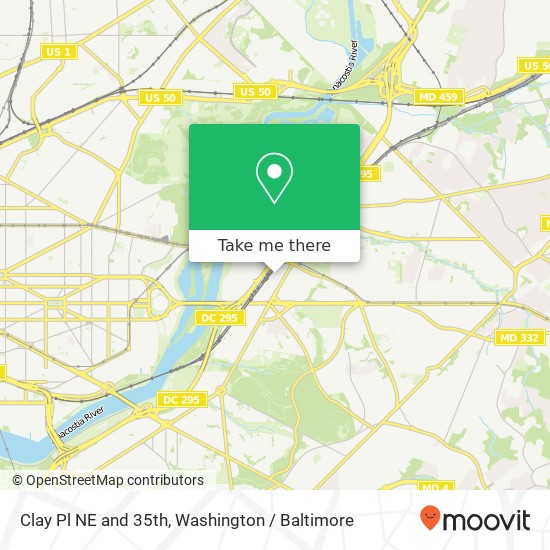Clay Pl NE and 35th, Washington, DC 20019 map