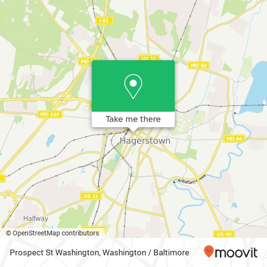 Prospect St Washington, Hagerstown, MD 21740 map