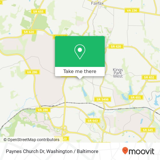 Mapa de Paynes Church Dr, Fairfax, VA 22032