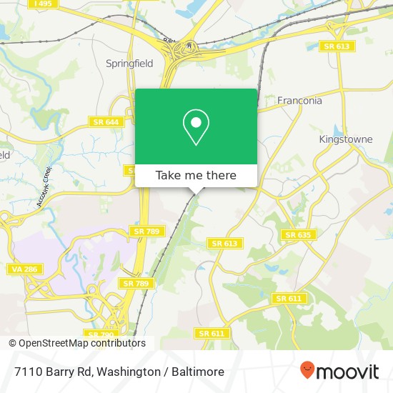 Mapa de 7110 Barry Rd, Alexandria, VA 22315