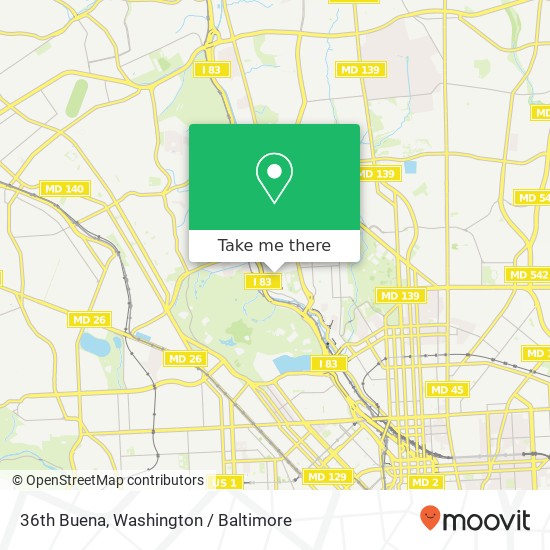Mapa de 36th Buena, Baltimore, MD 21211