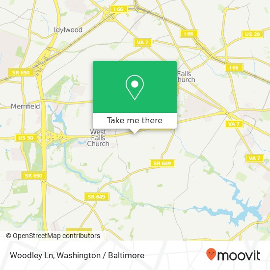 Mapa de Woodley Ln, Falls Church, VA 22042