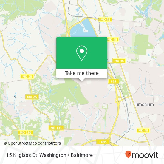 Mapa de 15 Kilglass Ct, Lutherville Timonium, MD 21093