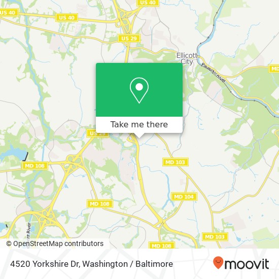 Mapa de 4520 Yorkshire Dr, Ellicott City, MD 21043