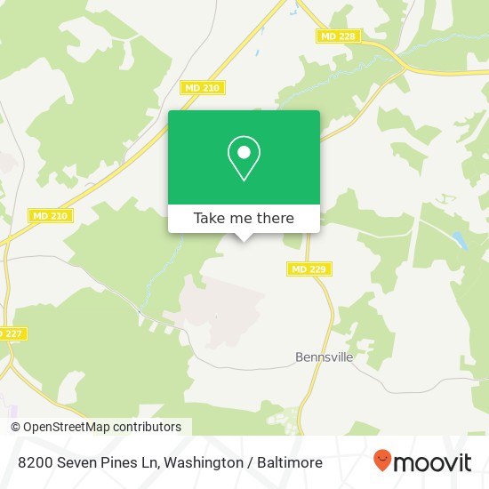Mapa de 8200 Seven Pines Ln, Waldorf, MD 20603