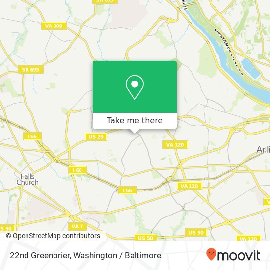 Mapa de 22nd Greenbrier, Arlington, VA 22205