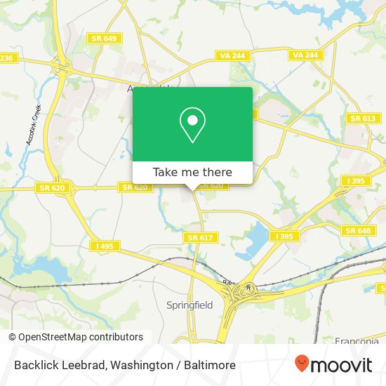 Backlick Leebrad, Springfield, VA 22151 map