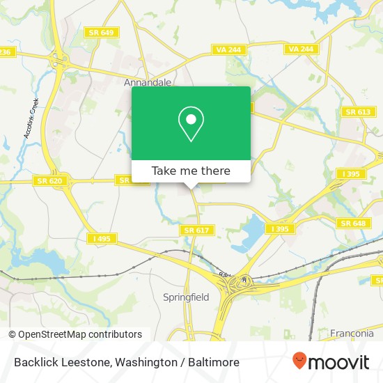 Backlick Leestone, Springfield, VA 22151 map