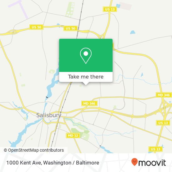 Mapa de 1000 Kent Ave, Salisbury, MD 21804