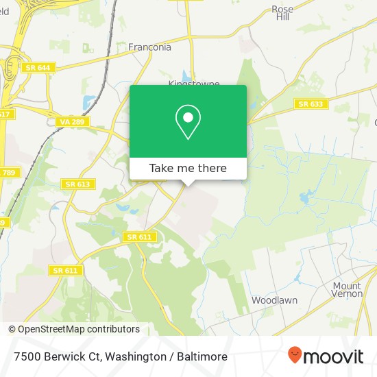 Mapa de 7500 Berwick Ct, Alexandria, VA 22315