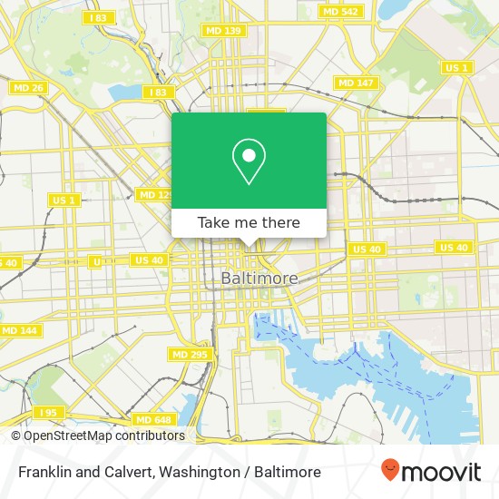 Franklin and Calvert, Baltimore, MD 21202 map
