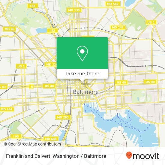 Mapa de Franklin and Calvert, Baltimore, MD 21202