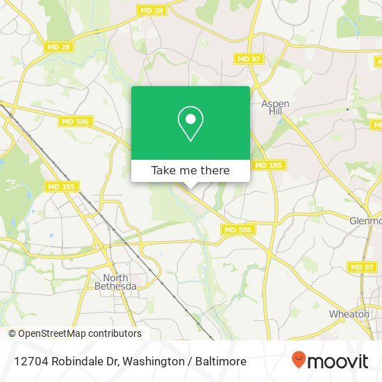 Mapa de 12704 Robindale Dr, Rockville, MD 20853