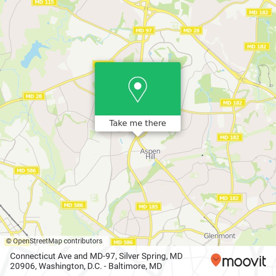 Mapa de Connecticut Ave and MD-97, Silver Spring, MD 20906