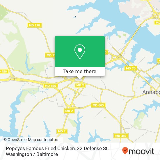Popeyes Famous Fried Chicken, 22 Defense St map