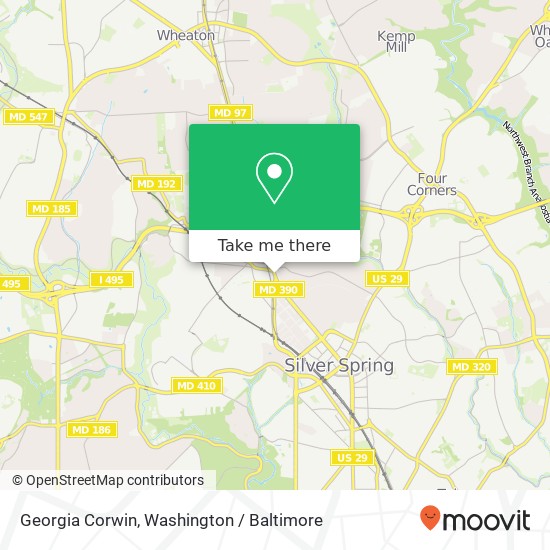 Mapa de Georgia Corwin, Silver Spring, MD 20910