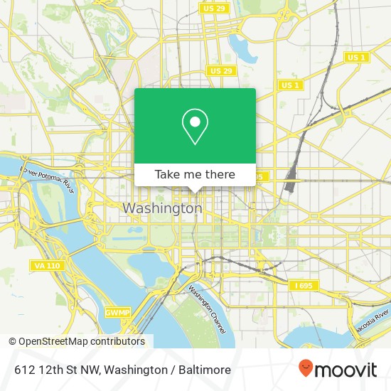 Mapa de 612 12th St NW, Washington, DC 20005
