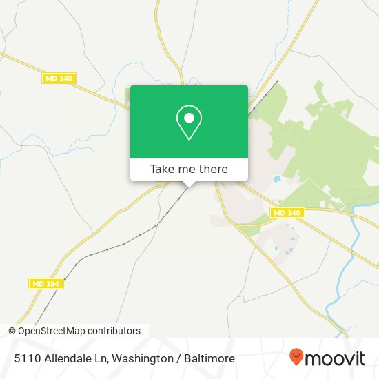 Mapa de 5110 Allendale Ln, Taneytown, MD 21787