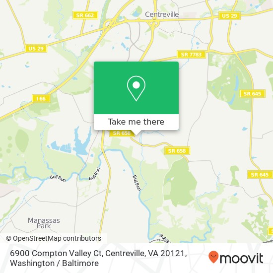 Mapa de 6900 Compton Valley Ct, Centreville, VA 20121