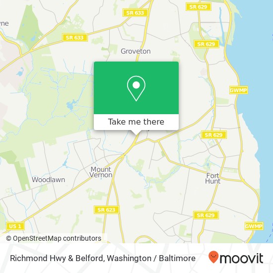 Mapa de Richmond Hwy & Belford, Alexandria, VA 22306