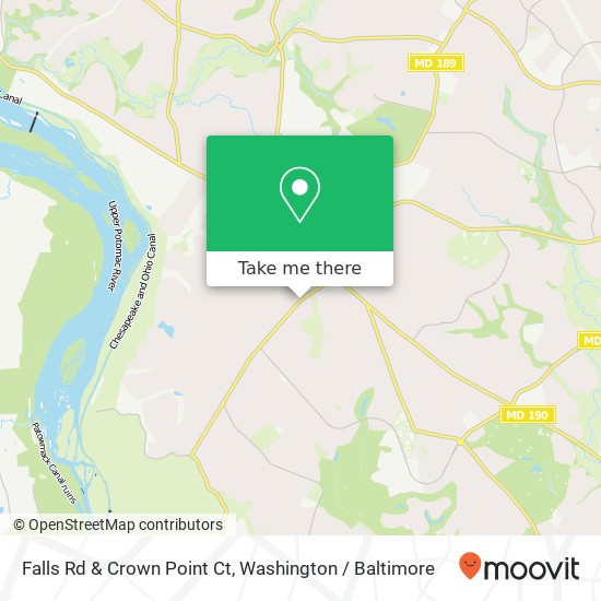 Mapa de Falls Rd & Crown Point Ct, Potomac, MD 20854
