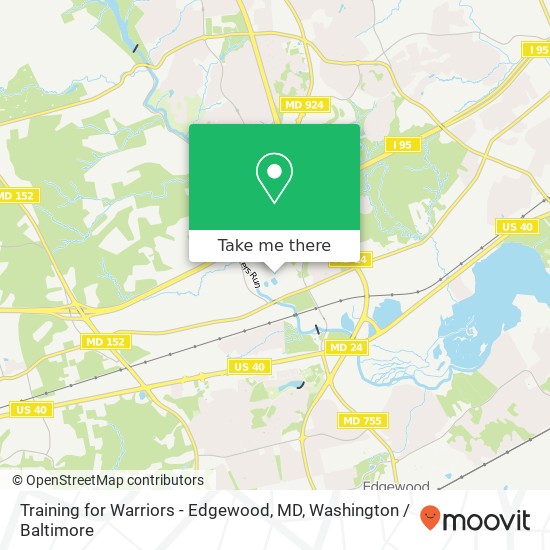 Mapa de Training for Warriors - Edgewood, MD, 1506 Quarry Dr