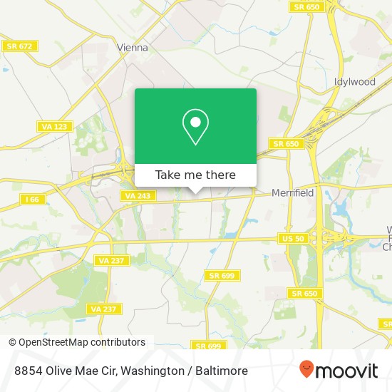 8854 Olive Mae Cir, Fairfax, VA 22031 map