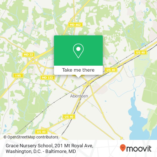 Mapa de Grace Nursery School, 201 Mt Royal Ave