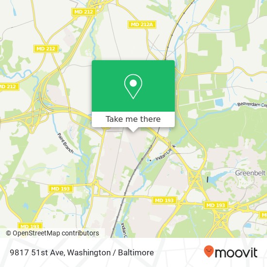 Mapa de 9817 51st Ave, College Park, MD 20740