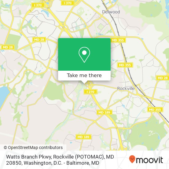 Watts Branch Pkwy, Rockville (POTOMAC), MD 20850 map