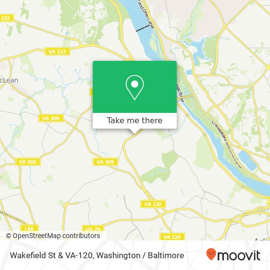 Mapa de Wakefield St & VA-120, Arlington, VA 22207
