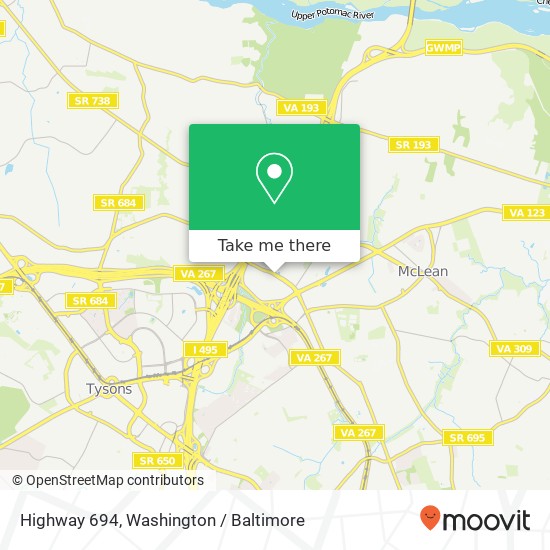 Mapa de Highway 694, McLean, VA 22102