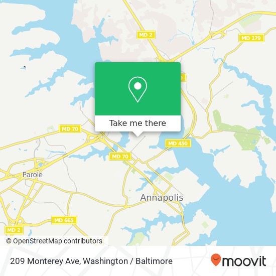 Mapa de 209 Monterey Ave, Annapolis, MD 21401