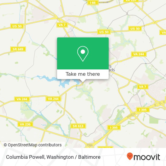 Mapa de Columbia Powell, Falls Church, VA 22041