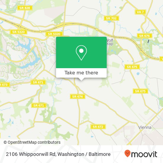 2106 Whippoorwill Rd, Vienna, VA 22181 map