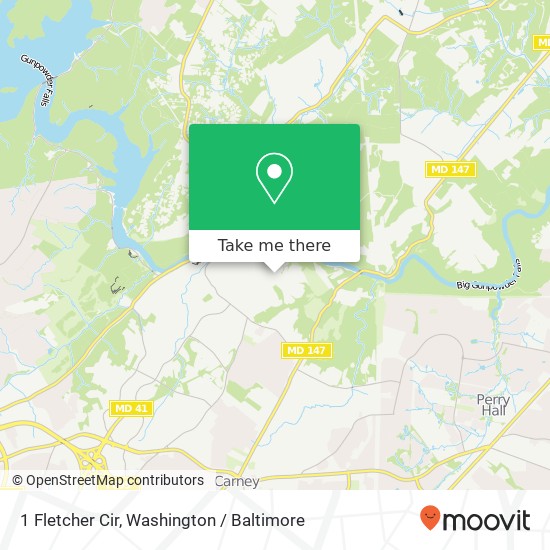Mapa de 1 Fletcher Cir, Parkville, MD 21234