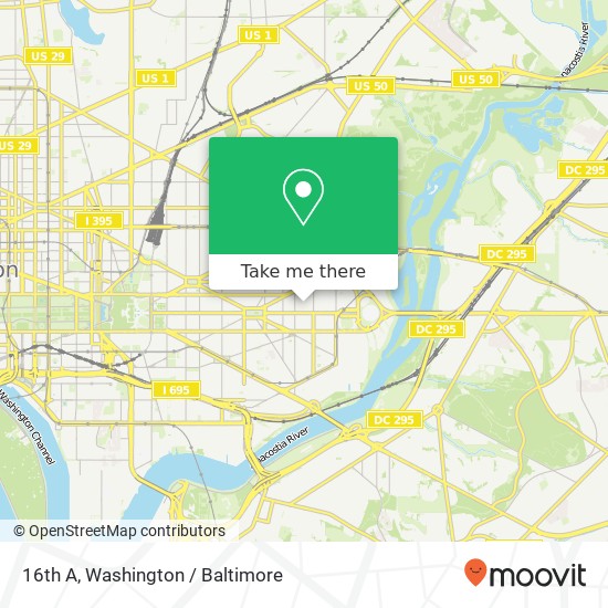 Mapa de 16th A, Washington, DC 20002