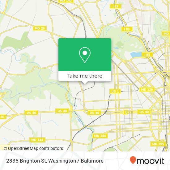 Mapa de 2835 Brighton St, Baltimore, MD 21216