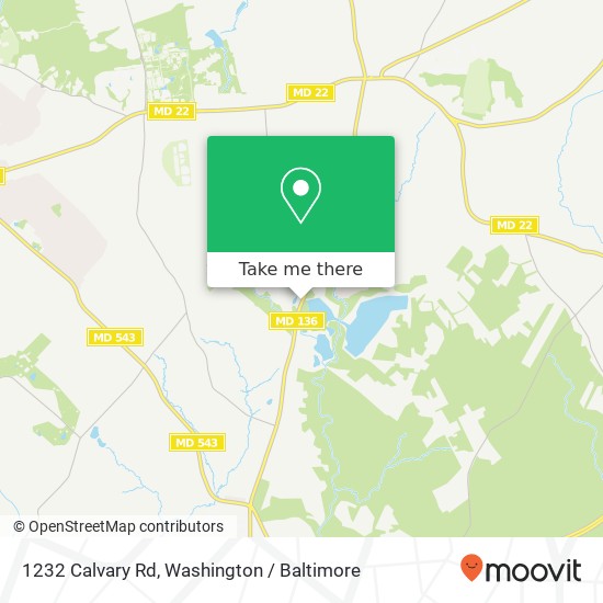 Mapa de 1232 Calvary Rd, Bel Air, MD 21015