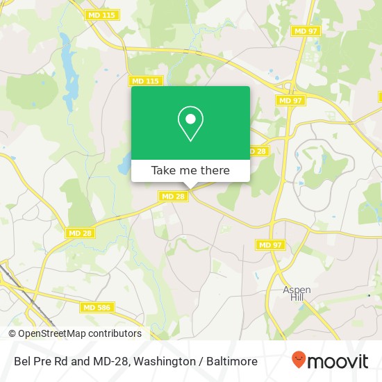 Bel Pre Rd and MD-28, Rockville, MD 20853 map