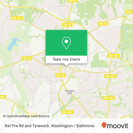 Bel Pre Rd and Tynewick, Silver Spring, MD 20906 map