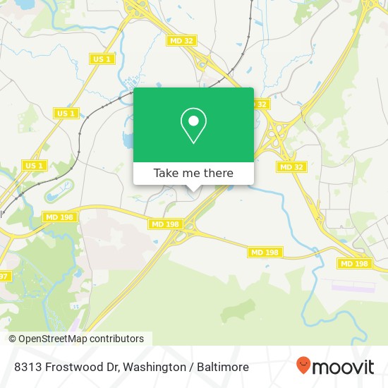 8313 Frostwood Dr, Laurel, MD 20724 map