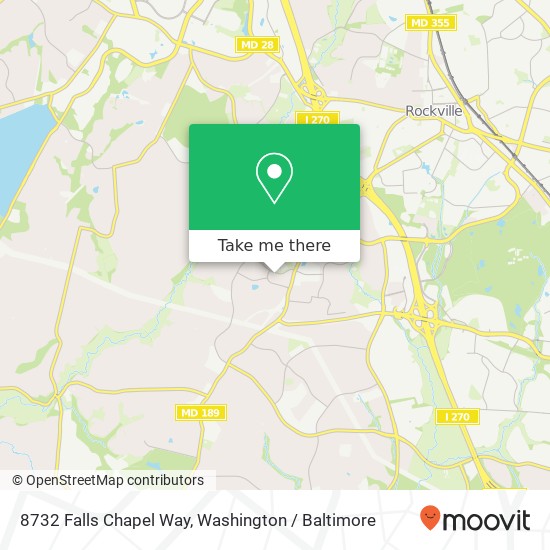 Mapa de 8732 Falls Chapel Way, Potomac, MD 20854